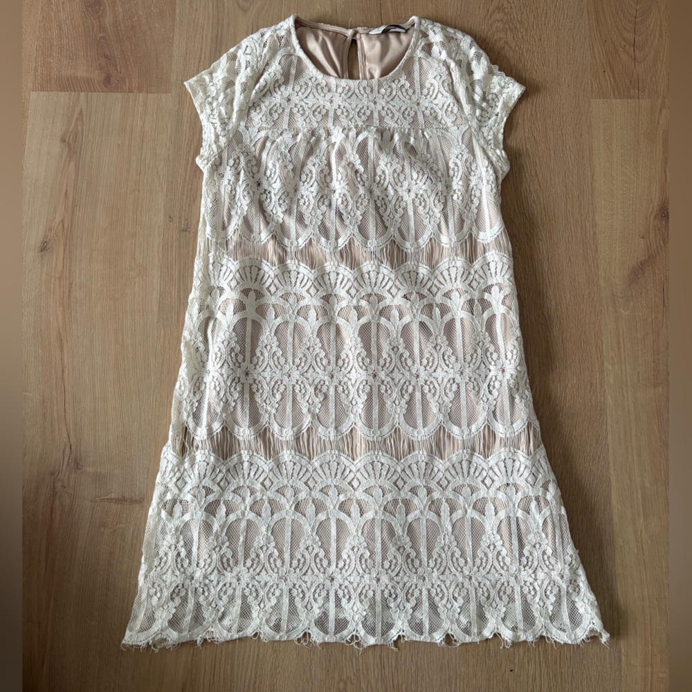 Speechless Cream Lace Mini Dress